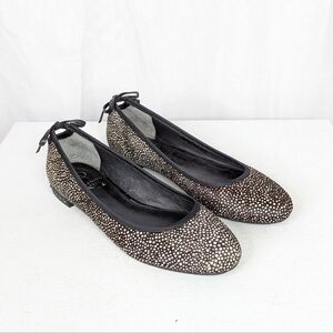 Adrianna Papell Spotted Calf Hair Leather Rounded Ballet Flats - Size 7
